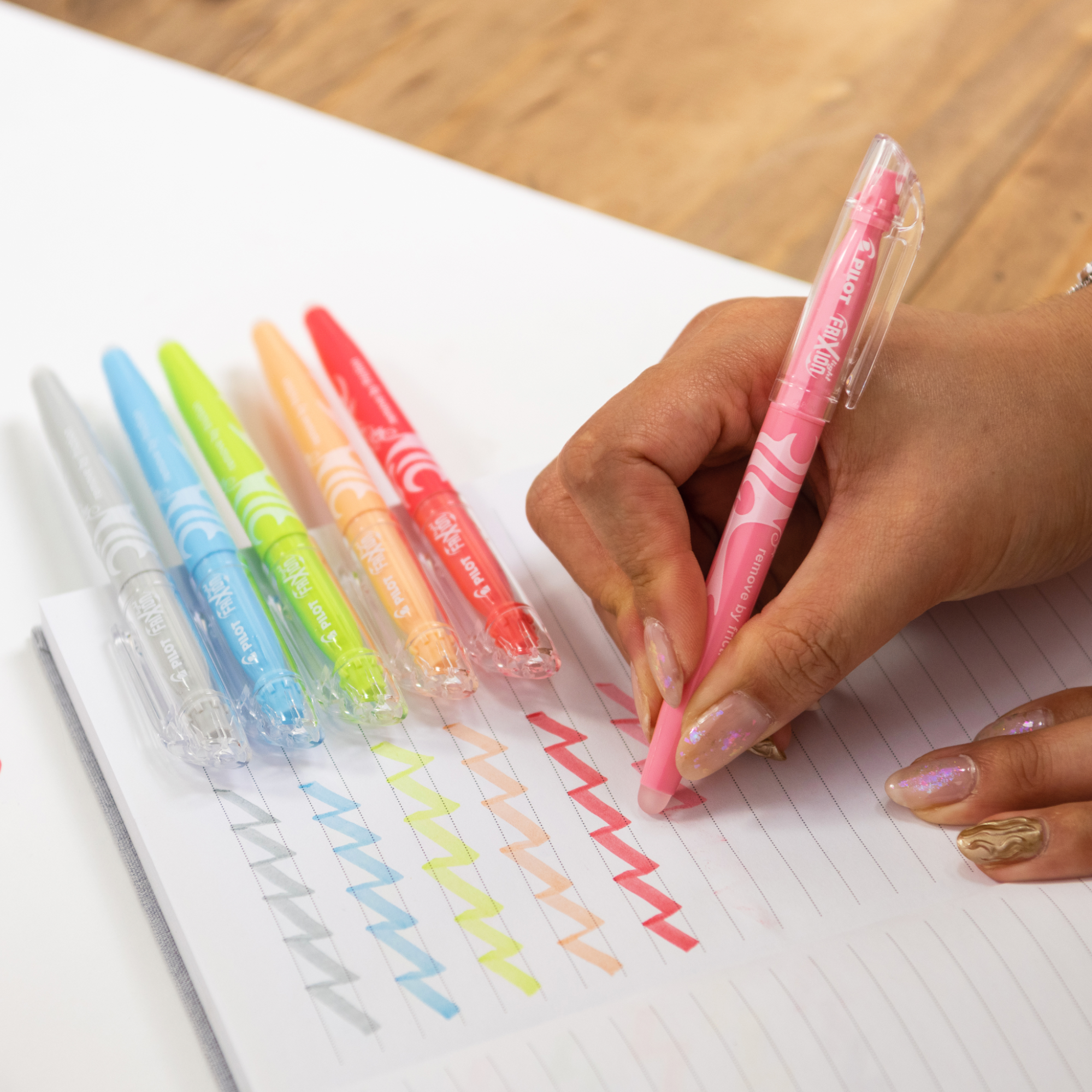 Colour-coded notes using erasable pens