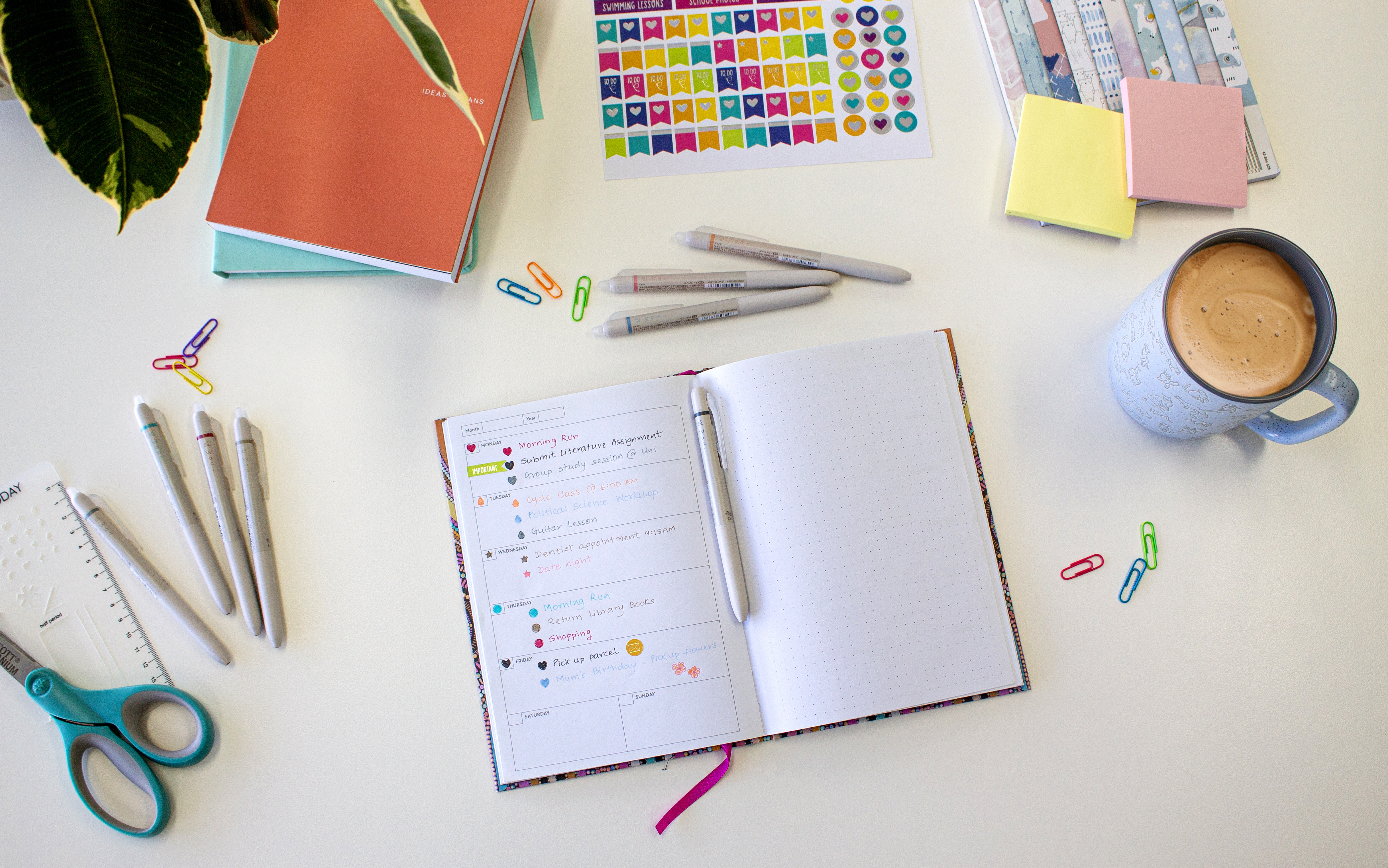 Writing a colourful planner with a PILOT FriXion pen to explore does writing help you remember